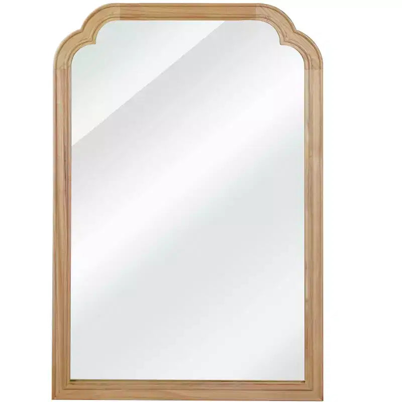 MAYEERTY Miroir décoratif en bois massif 24 x 36 avec coins arrondis pour chambre à coucher, salle de bain, salon, bois naturel