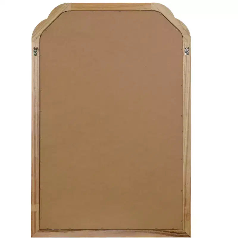 Specchio decorativo MAYEERTY 24 x 36 con cornice in legno massello ad angoli arrotondati per camera da letto, bagno, soggiorno, legno naturale
