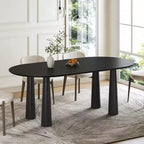 Dovelina 67 Oval Wood Dining Table with 4 legs Modern Kitchen Table for 6 People