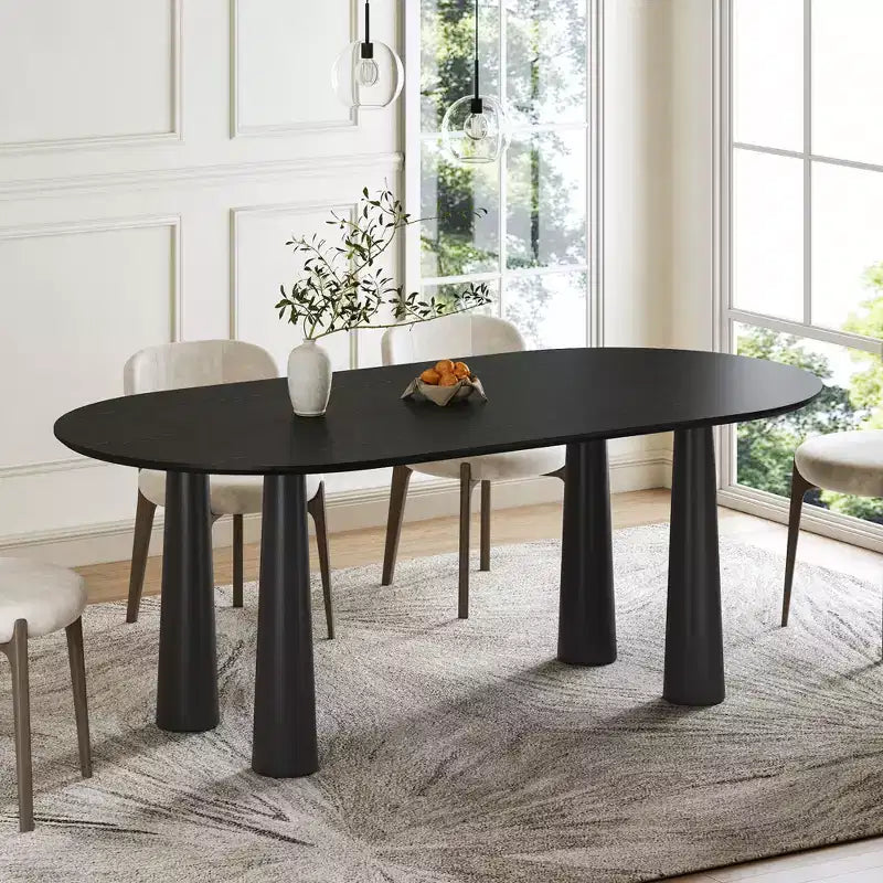 Dovelina 67 Oval Wood Dining Table with 4 legs Modern Kitchen Table for 6 People