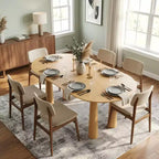 Dovelina 67 Table à manger ovale en bois à 4 pieds Table de cuisine moderne pour 6 personnes