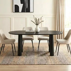 Dovelina 67 Table à manger ovale en bois à 4 pieds Table de cuisine moderne pour 6 personnes