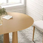 Dovelina 67 Table à manger ovale en bois à 4 pieds Table de cuisine moderne pour 6 personnes