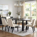 Dovelina 67 Table à manger ovale en bois à 4 pieds Table de cuisine moderne pour 6 personnes