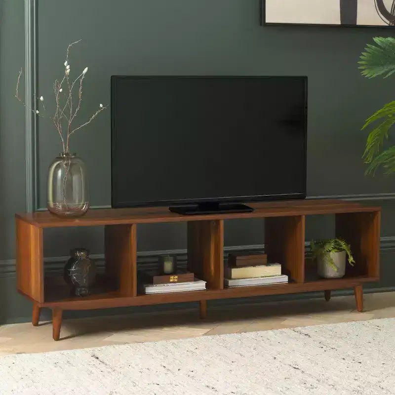 Mobile TV Cricket 4 con ripiani aperti - MED5016 - Acacia naturale - Safavieh