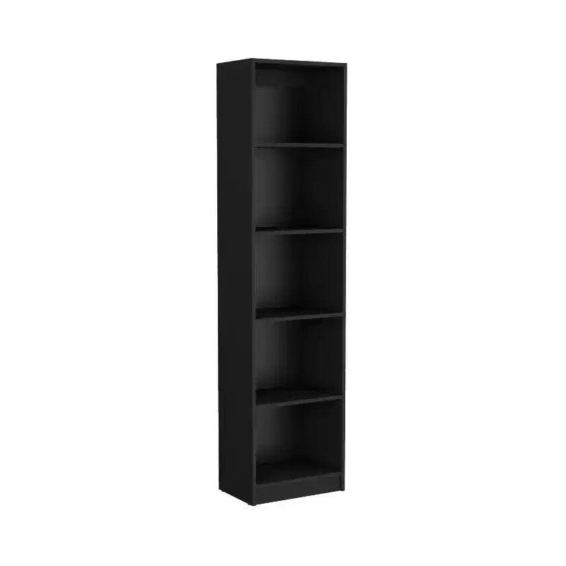 HomeRoots 70 Libreria a cinque ripiani in legno nero