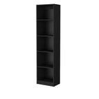 HomeRoots 70 Libreria a cinque ripiani in legno nero