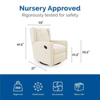Baby Relax Mikayla Poltrona a dondolo reclinabile girevole 4 in 1 per cameretta
