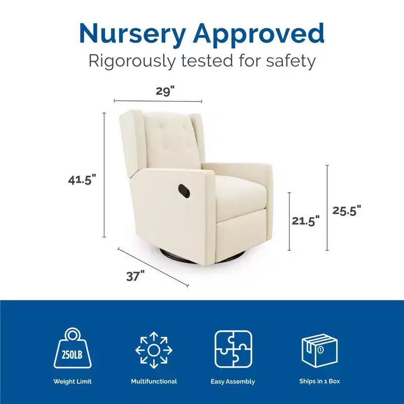 Baby Relax Mikayla Poltrona a dondolo reclinabile girevole 4 in 1 per cameretta