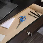 HomeStock Scrivania in legno nero da 36,26 pollici di altezza con cassetto multiuso