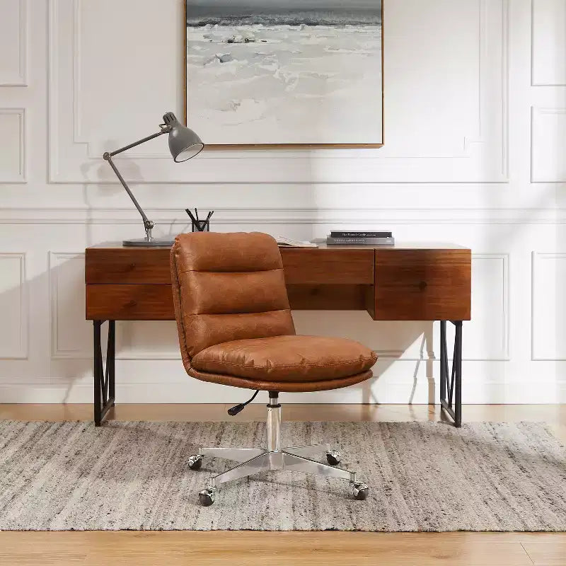 Chaise de bureau Art Leon pivotante et réglable en similicuir