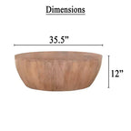 Table basse Royal Hampton en bois en forme de tambour de 90 cm avec base à lattes