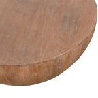 Table basse Royal Hampton en bois en forme de tambour de 90 cm avec base à lattes