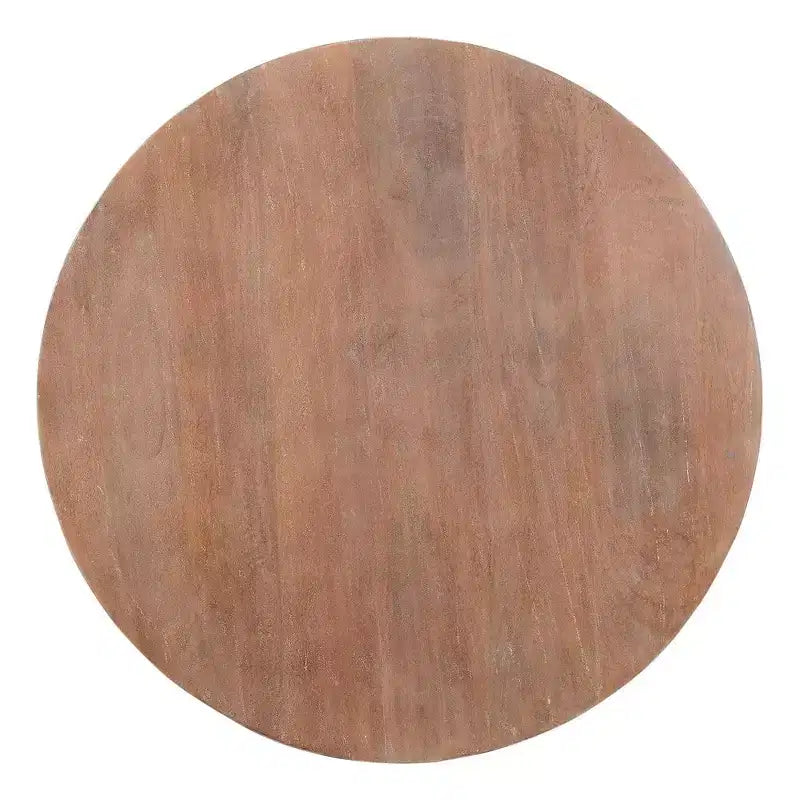 Table basse Royal Hampton en bois en forme de tambour de 90 cm avec base à lattes