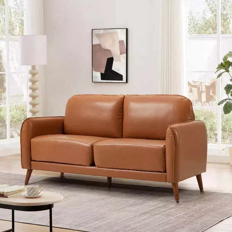 EROMMY 65 PU Loveseat Sofa,Upholstered Loveseat Couch With Comfy Deep Seat,Comfortable And Stylish Two-Seater,Elegant Sofa For Apartments, Studios