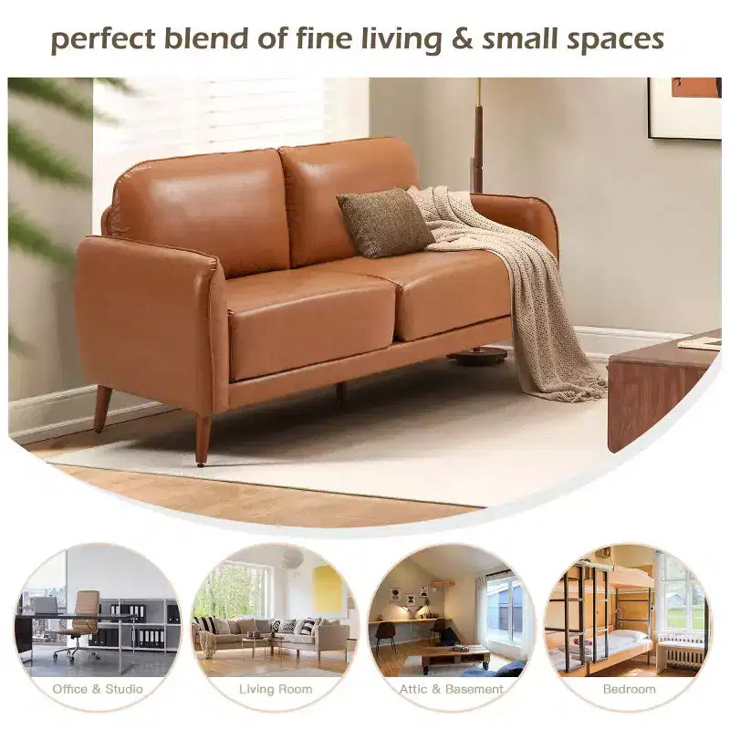 Divanetto EROMMY 65 in PU, Divano Imbottito con Seduta Profonda e Comoda, Due Posti Confortevole ed Elegante, Divano Elegante per Appartamenti, Monolocali