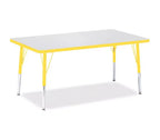 Jonti-Craft Berries Elementary Height Color Edge Rectangle Table (30 x 48) in Yellow