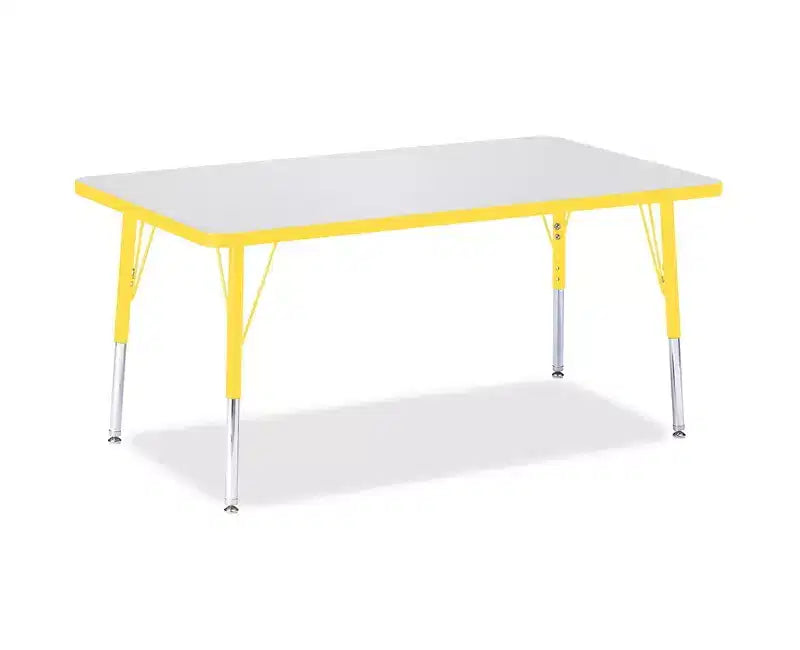Tavolo rettangolare Jonti-Craft Berries altezza elementare con bordo colorato (30 x 48) in giallo