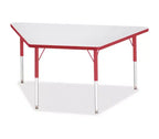 Jonti-Craft Berries Adult Height Gray Laminate Trapezoid Table 30 x 60 in Red