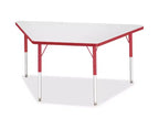 Tavolo trapezoidale Jonti-Craft Berries con piano laminato grigio, altezza adulto, 76 x 152 cm, colore rosso