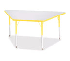 Jonti-Craft Berries Adult-Size Gray Laminate Trapezoid Table 30 x 60 in Yellow