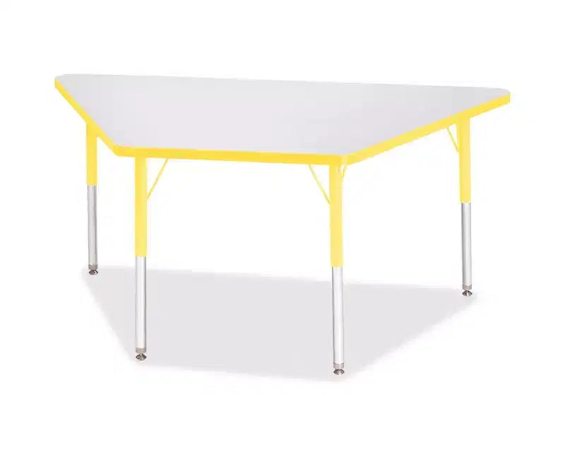 Tavolo trapezoidale Jonti-Craft Berries per adulti, laminato grigio, 76 x 152 cm, giallo