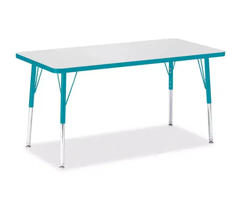 Jonti-Craft Berries Adult Height Color Edge Rectangle Table (24 x 48) in Blue