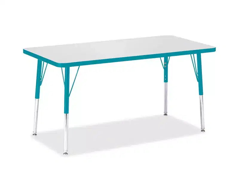 Table rectangulaire Jonti-Craft Berries à hauteur adulte et bordure colorée (24 x 48) bleue