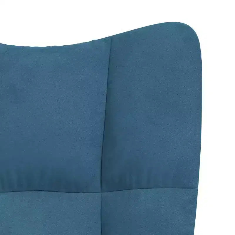 vidaXL Fauteuil d'appoint en velours bleu avec pieds en bois et cadre en acier – Siège de salon confortable pour le salon, le bureau ou la chambre