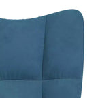 vidaXL Fauteuil d'appoint en velours bleu avec pieds en bois et cadre en acier – Siège de salon confortable pour le salon, le bureau ou la chambre