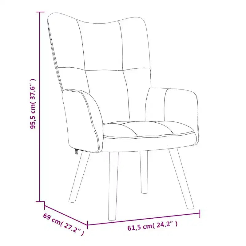 vidaXL Fauteuil d'appoint en velours bleu avec pieds en bois et cadre en acier – Siège de salon confortable pour le salon, le bureau ou la chambre