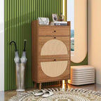 Cassettiere da camera Okak Mid Century a 5 cassetti, mobile contenitore con accenti, comò per camera da letto/soggiorno/ingresso/studio
