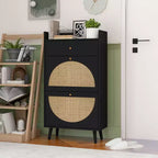 Cassettiere da camera Okak Mid Century a 5 cassetti, mobile contenitore con accenti, comò per camera da letto/soggiorno/ingresso/studio