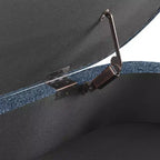 Panca Pouf Contenitore Ovale Okak Modern in Lino con Gambe in Legno di Gomma, Morbido Poggiapiedi Contenitore Lungo per Soggiorno, Ingresso, Camera da Letto