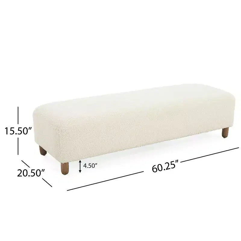 Okak Panca Ottomana Imbottita Confortevole con Gambe in Legno, Sgabello Poggiapiedi Rettangolare Extra Lungo per Camera da Letto, Ingresso, Corridoio