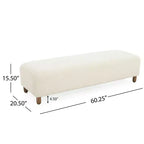 Okak Panca Ottomana Imbottita Confortevole con Gambe in Legno, Sgabello Poggiapiedi Rettangolare Extra Lungo per Camera da Letto, Ingresso, Corridoio