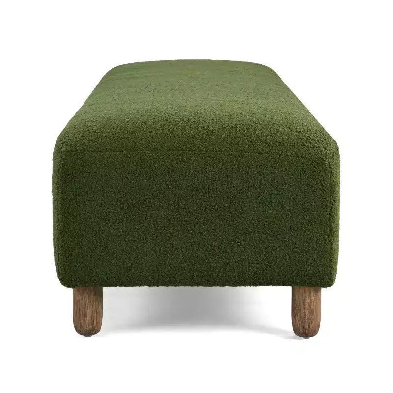Okak Panca Ottomana Imbottita Confortevole con Gambe in Legno, Sgabello Poggiapiedi Rettangolare Extra Lungo per Camera da Letto, Ingresso, Corridoio