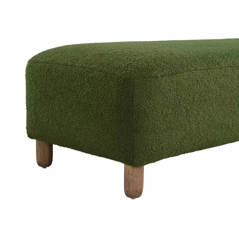 Okak Panca Ottomana Imbottita Confortevole con Gambe in Legno, Sgabello Poggiapiedi Rettangolare Extra Lungo per Camera da Letto, Ingresso, Corridoio