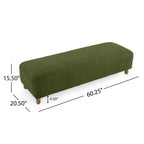 Okak Panca Ottomana Imbottita Confortevole con Gambe in Legno, Sgabello Poggiapiedi Rettangolare Extra Lungo per Camera da Letto, Ingresso, Corridoio
