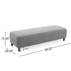 Okak Panca Ottomana Imbottita Confortevole con Gambe in Legno, Sgabello Poggiapiedi Rettangolare Extra Lungo per Camera da Letto, Ingresso, Corridoio