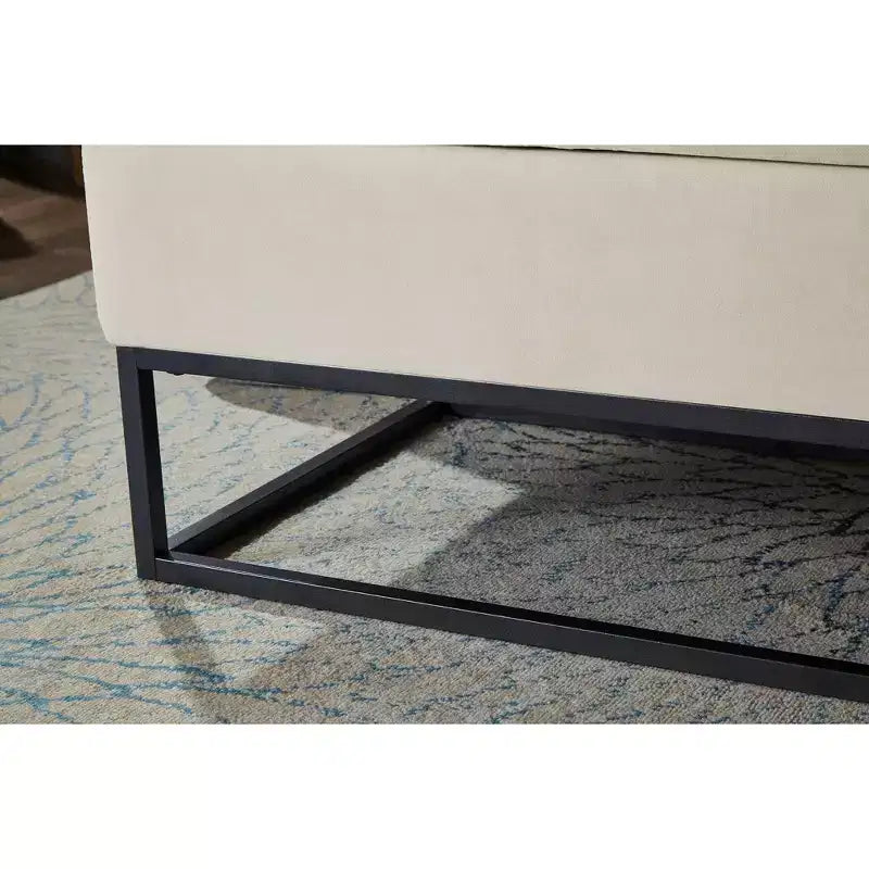 Okak 58.6 Panca contenitore in velluto con bottoni capitonné, base in metallo imbottita, poggiapiedi, sgabello, panca da letto per ingresso e camera da letto
