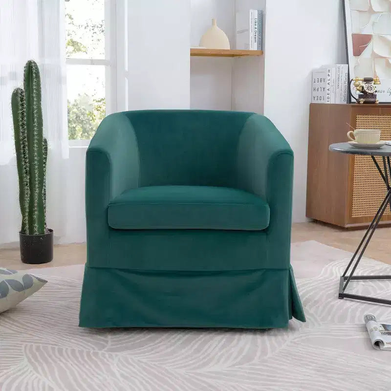 Okak 27.36 Wide Modern Fine Swivel Chair Accent Chair Cozy Soft Armchair With Thick Base Living Room Chair for Lounge Bedroom