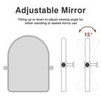 MAYEERTY Miroir suspendu pivotant en métal noir avec arche arrondie en fer forgé 32x23 pouces