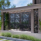 MAYEERTY 72x47 Pannello Paravento per Esterni Nero, Set da 3 Pezzi Divisorio Pieghevole Naturale per Cortile e Giardino