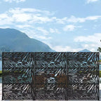 MAYEERTY 72x47 Pannello Paravento per Esterni Nero, Set da 3 Pezzi Divisorio Pieghevole Naturale per Cortile e Giardino