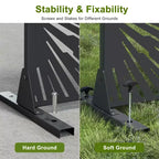 MAYEERTY 72x47 Pannello Paravento per Esterni Nero, Set da 3 Pezzi Divisorio Pieghevole Naturale per Cortile e Giardino