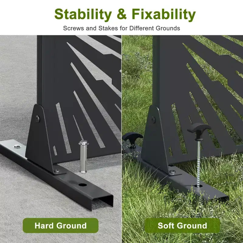 MAYEERTY 72x47 Pannello Paravento per Esterni Nero, Set da 3 Pezzi Divisorio Pieghevole Naturale per Cortile e Giardino