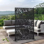 MAYEERTY 72x47 Pannello Paravento per Esterni Nero, Set da 3 Pezzi Divisorio Pieghevole Naturale per Cortile e Giardino