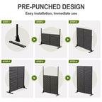 MAYEERTY 72x47 Pannello Paravento per Esterni Nero, Set da 3 Pezzi Divisorio Pieghevole Naturale per Cortile e Giardino