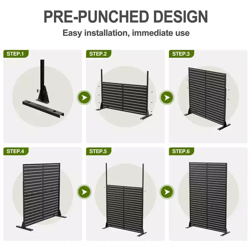 MAYEERTY 72x47 Pannello Paravento per Esterni Nero, Set da 3 Pezzi Divisorio Pieghevole Naturale per Cortile e Giardino